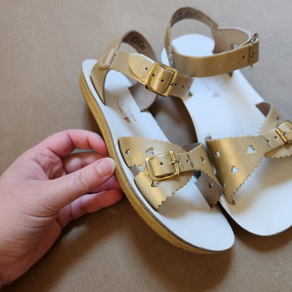 SALTWATER Gold Hearts Sandals - Picture 2 of 5